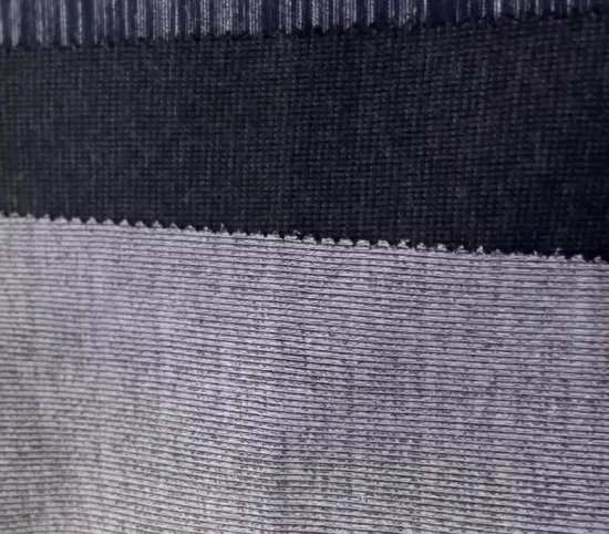 Tessuto a maglia a costine Frech 92% cotone 8% poliestere 32scvc 32sc 21sc 270GSM per vestiti e vestiti da donna